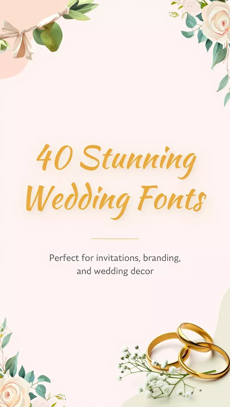 40 Stunning Wedding Fonts for Elegant Branding & Invitations