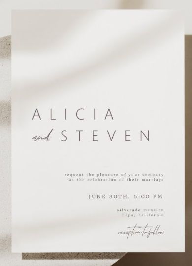 Elegant Minimalist Script Modern Wedding Invitation