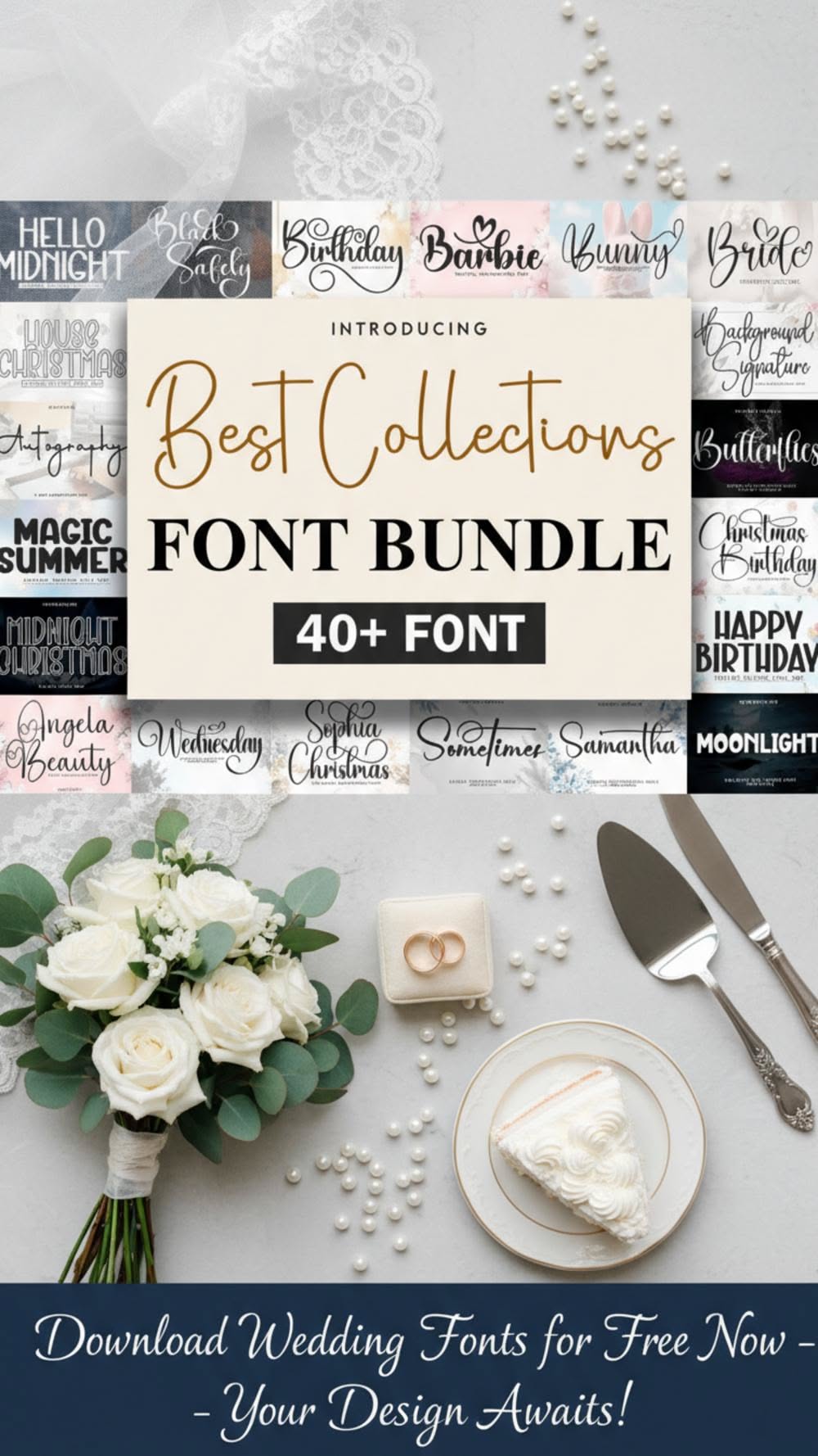 Best Collection Font Bundle 2 Free Professional Wedding Fonts.