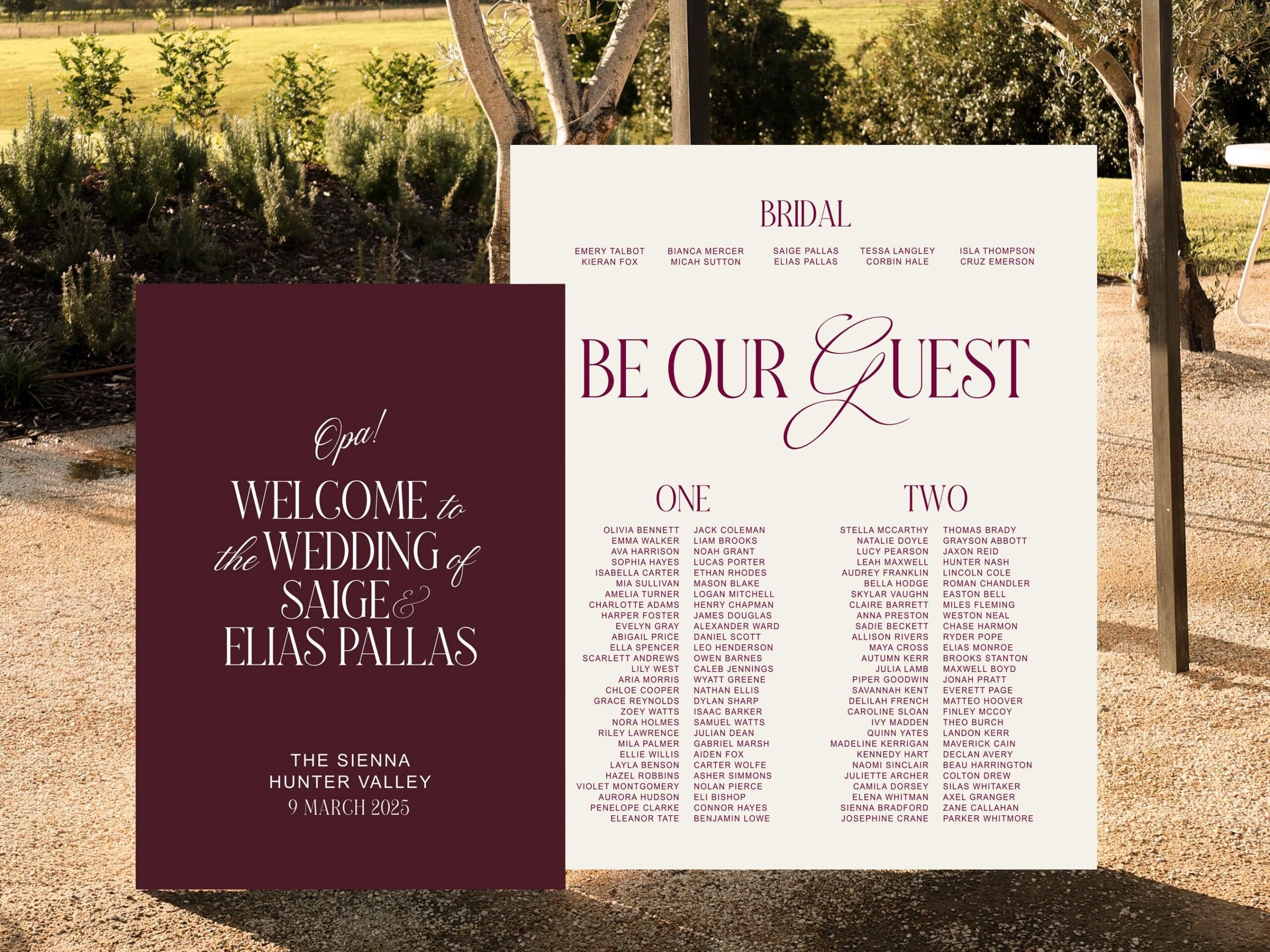 Modèle A1 modifiable de signe de bienvenue et de table de mariage signe Soyez notre invité en téléchargement numérique Décor de réception Design méditerranéen Athena