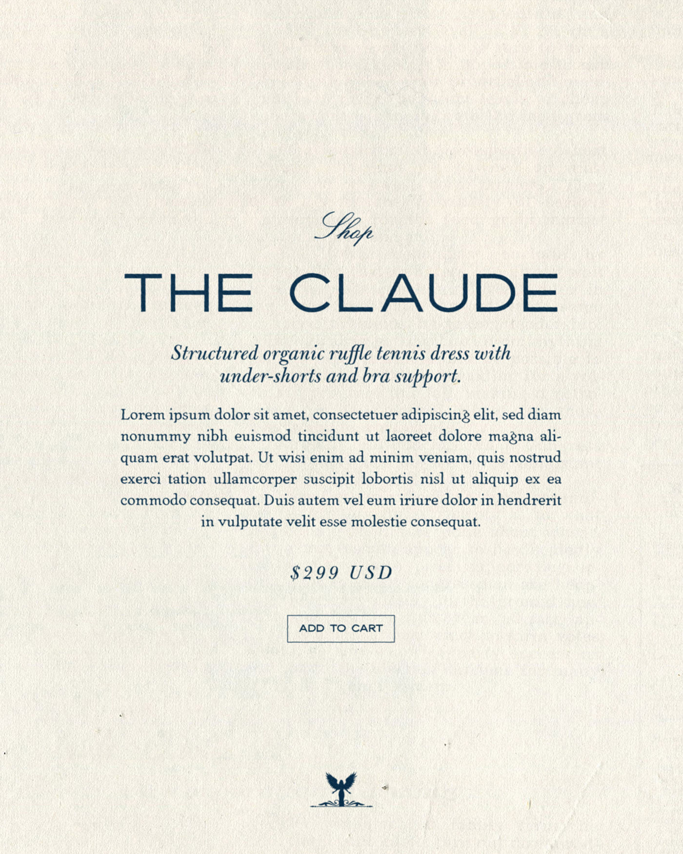 Luxury Product Page Typography For Sporting Couture Brand