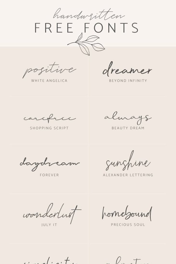Handwritten free fonts
