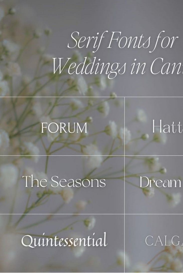 Modern Fonts for Wedding Signs