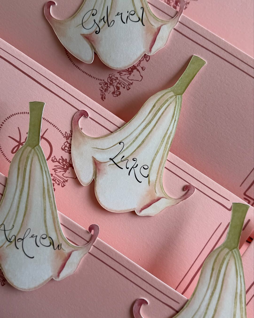 Trumpet Flower Shaped Wedding Stationery Inspiration