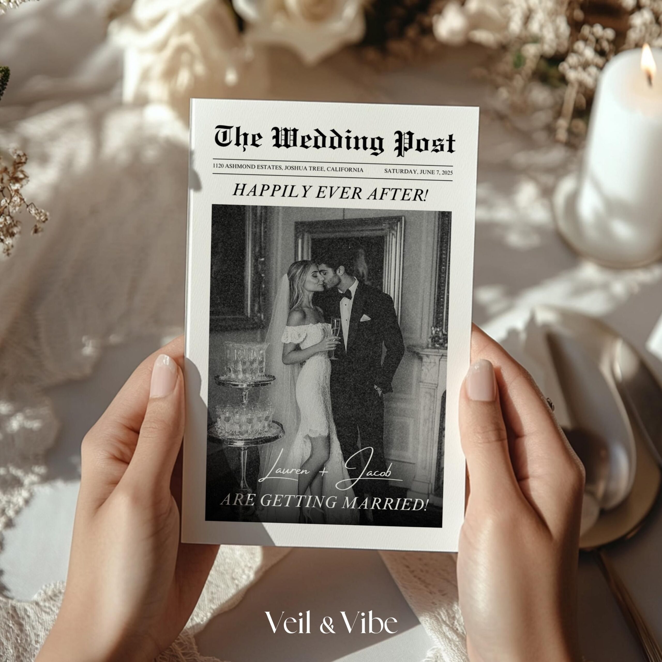 Modèle de programme de journal de mariage Programme de mariage plié Canva Infographie imprimable Calendrier de mariage Journal modifiable