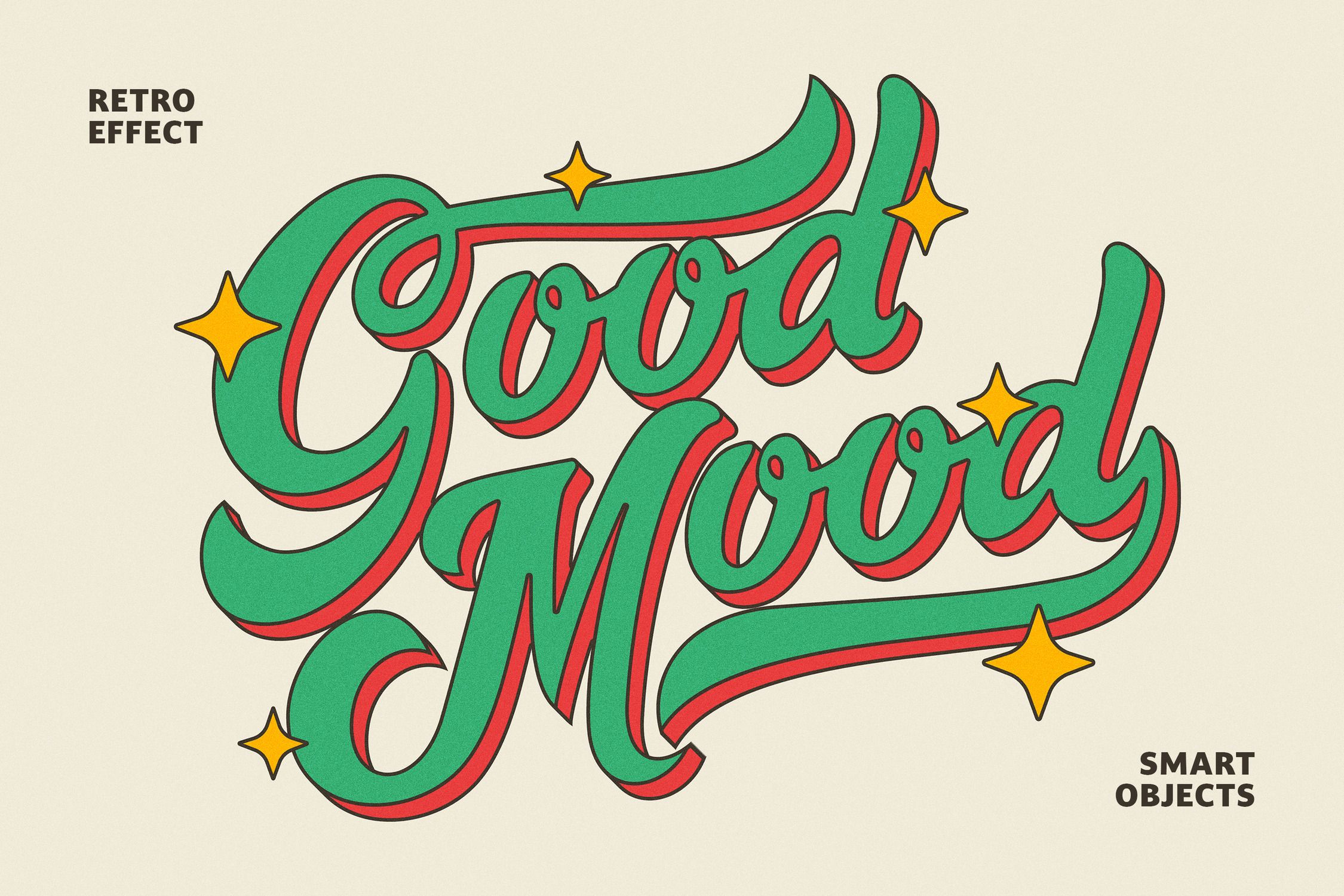 Retro 3D Volume Text & Logo Effect by Design Squad | Creative Market