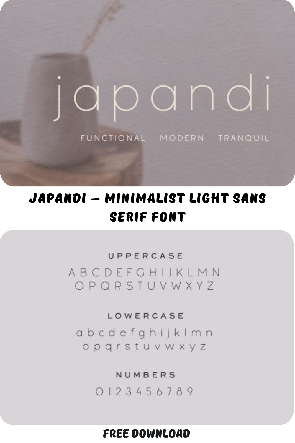 Japandi – Minimalist Light Sans Serif Font