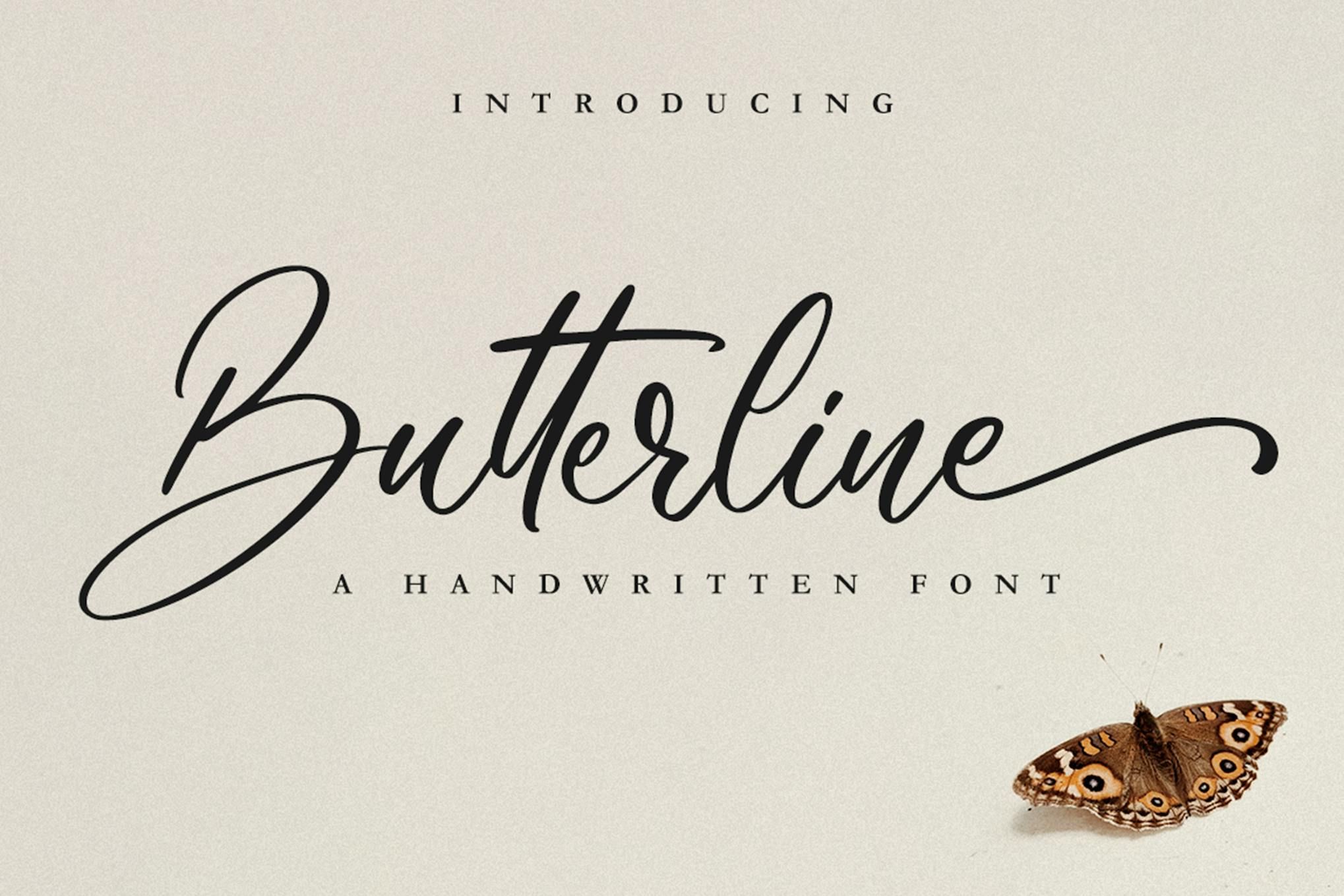 Butterline — Wedding Font