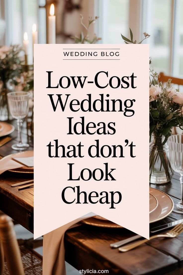 Low-Cost Wedding Ideas that Don’t Look Cheap