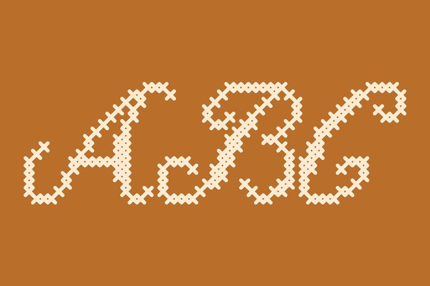 Cross Stitch Cursive Font