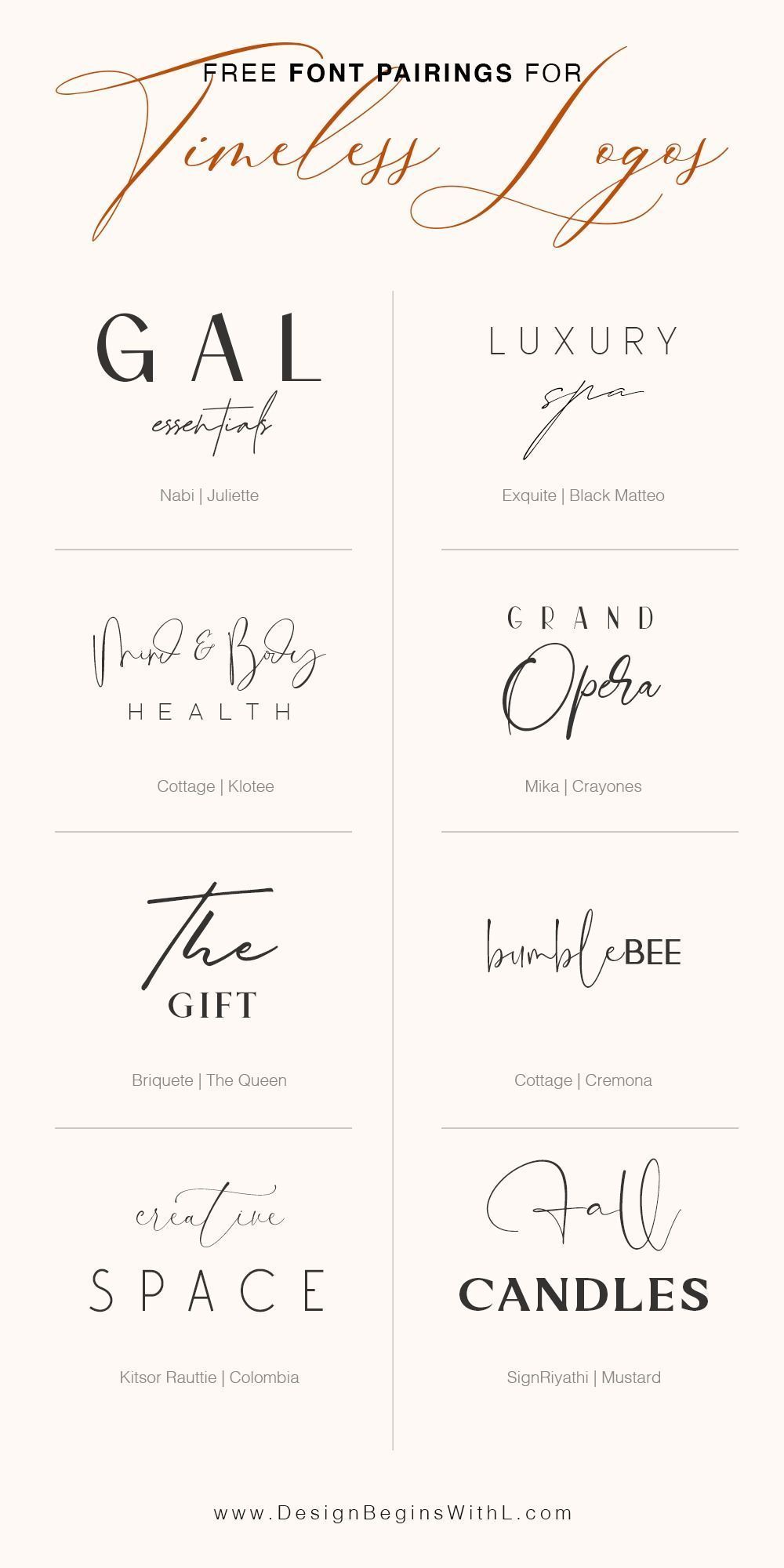 Logo Font Pairings: 4 Timeless Looks