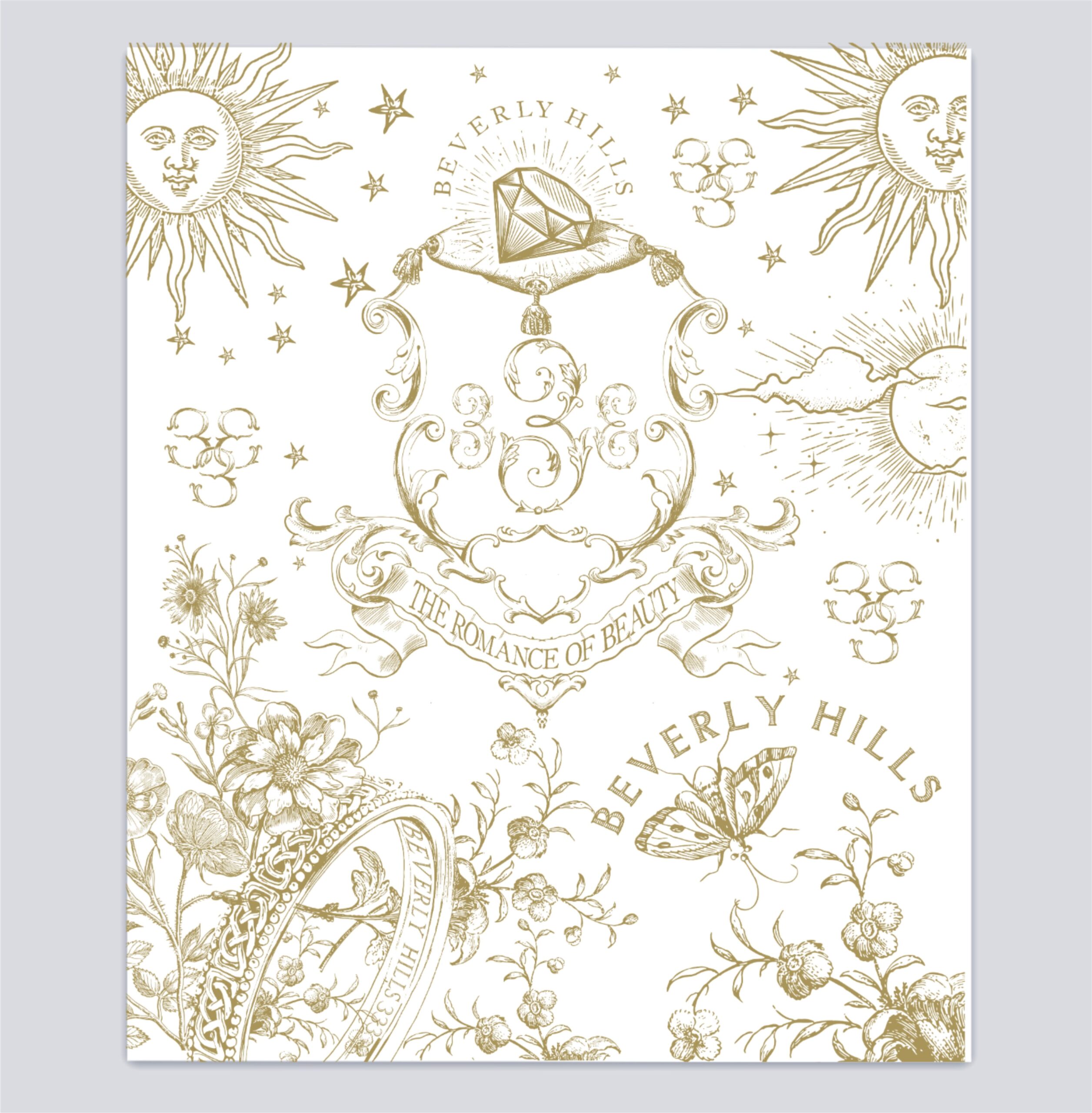 Luxury Wedding Invitation Card | Vintage French Celestial handmade Design