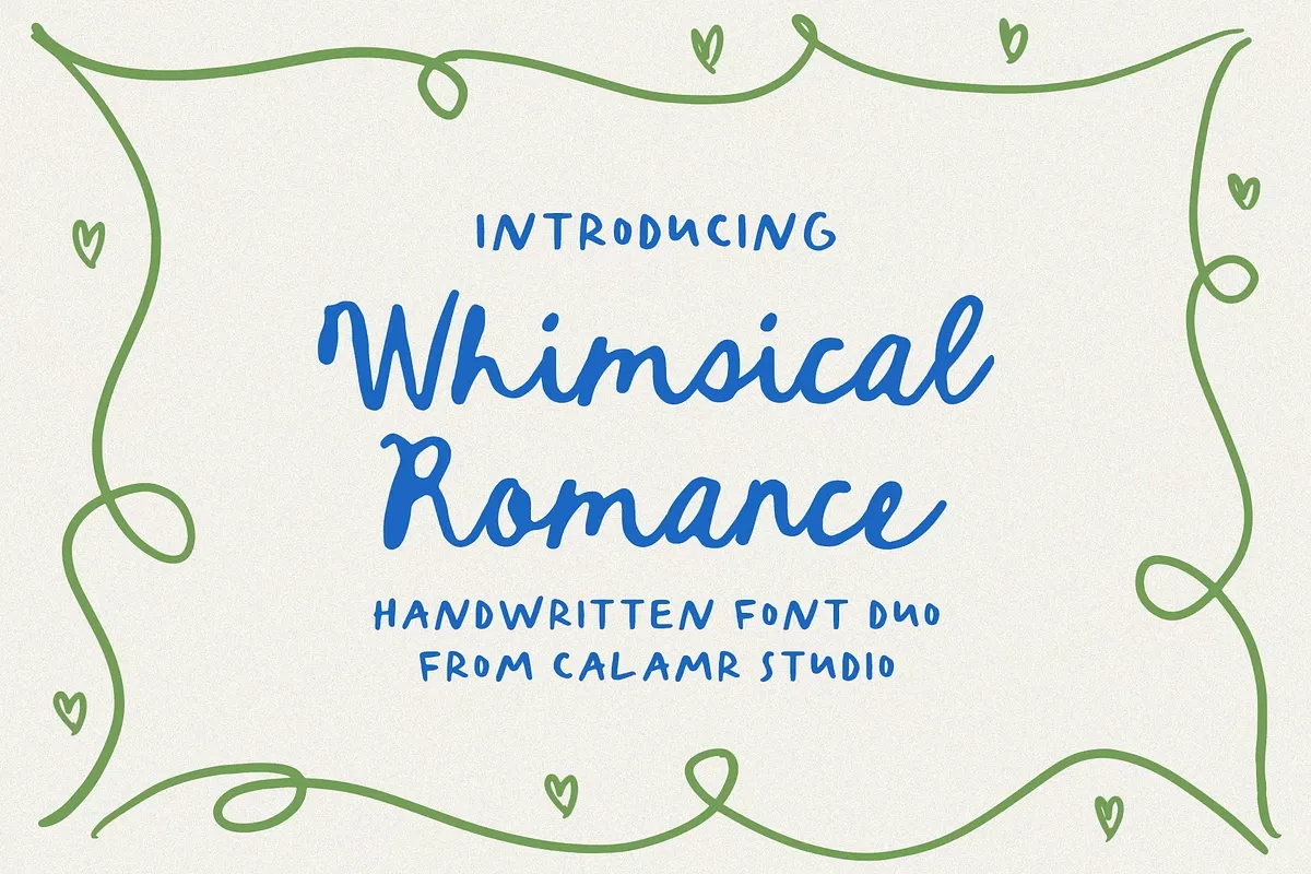 Whimsical Romance Handwritten Font, a Handwritten Font by Calamar Studio