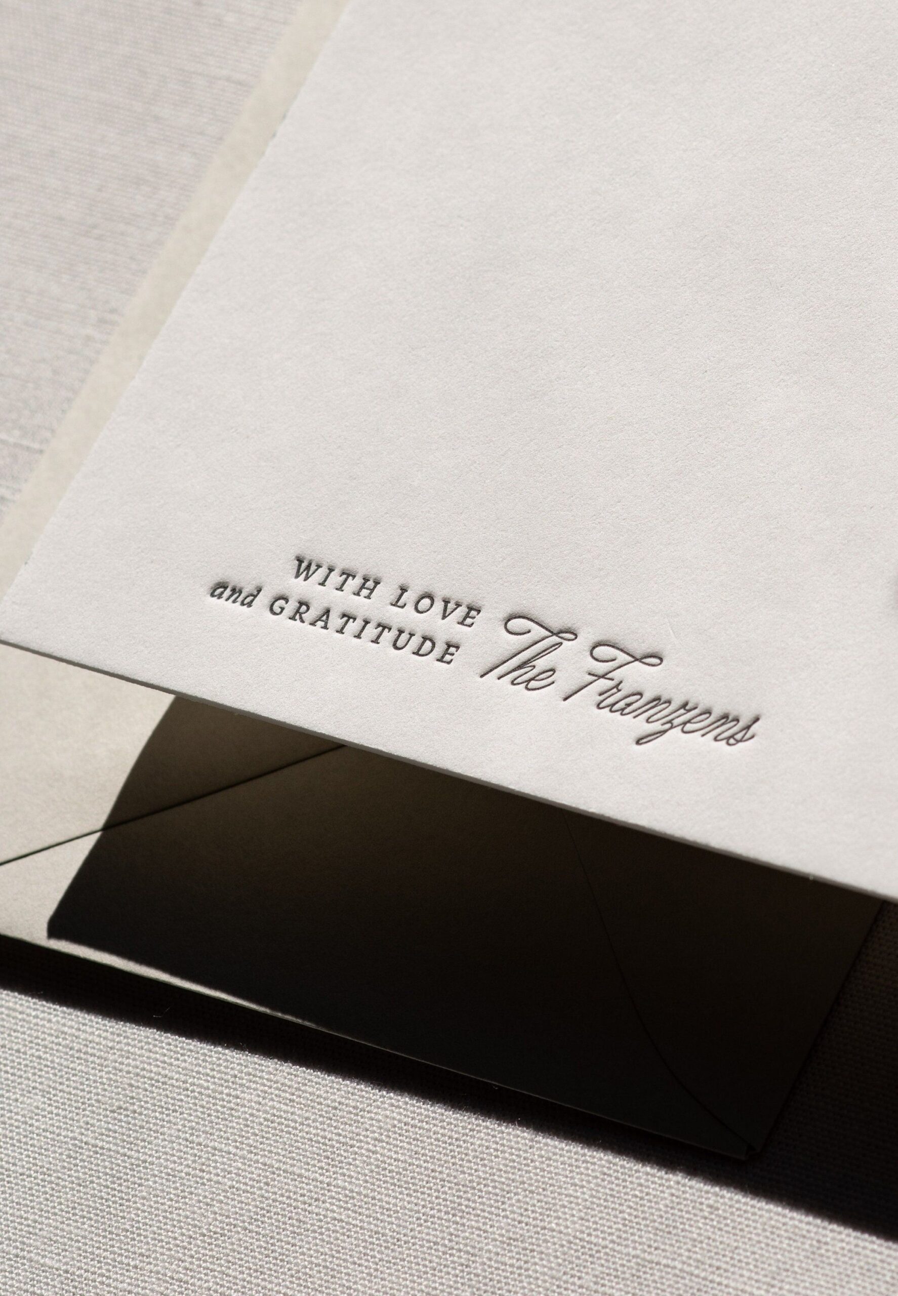 Personalized Letterpress Stationery Cards, Custom Notecards Set, Embossed Card