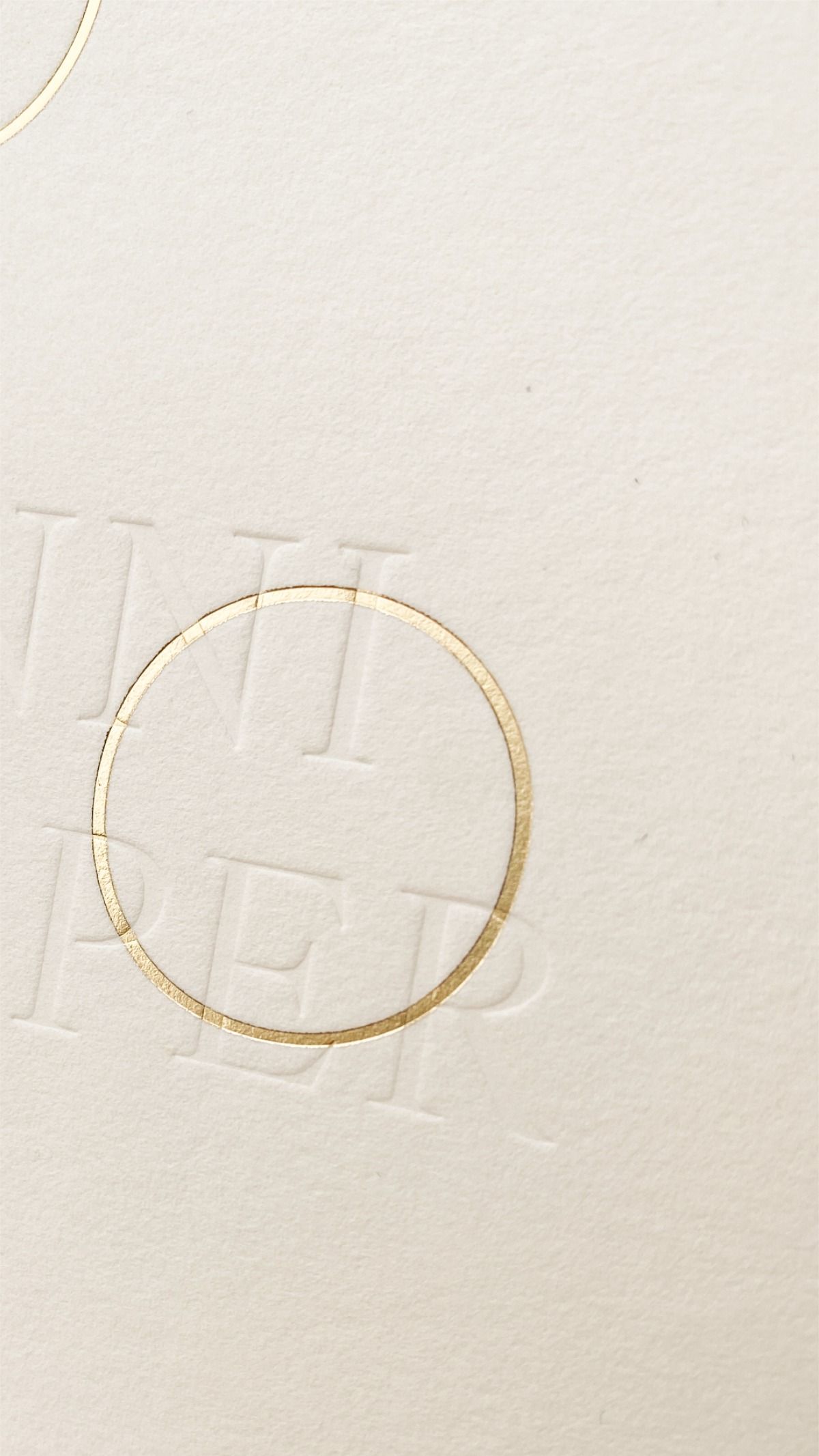minimal invite . blind deboss & gold foil