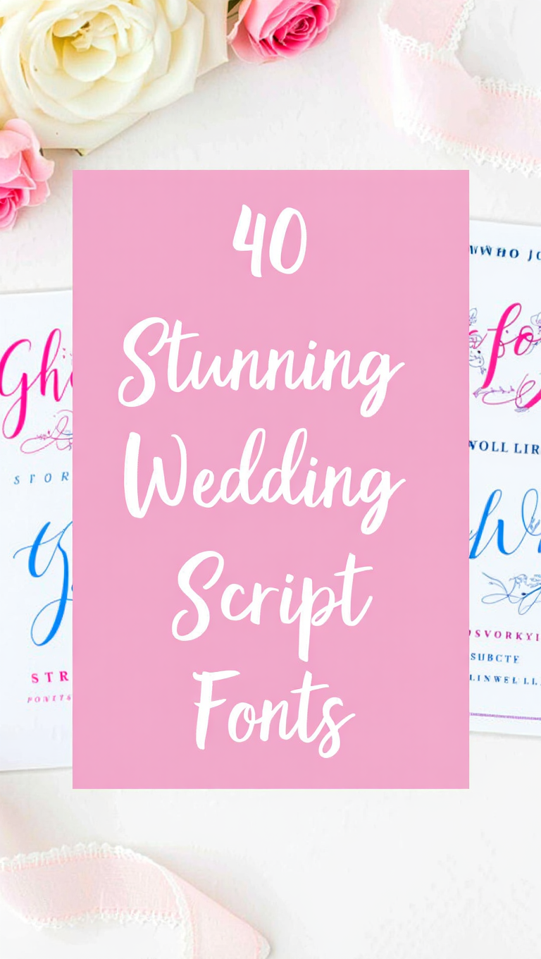 40 Stunning Wedding Script Fonts in Vibrant Colors for Your Dream Designs