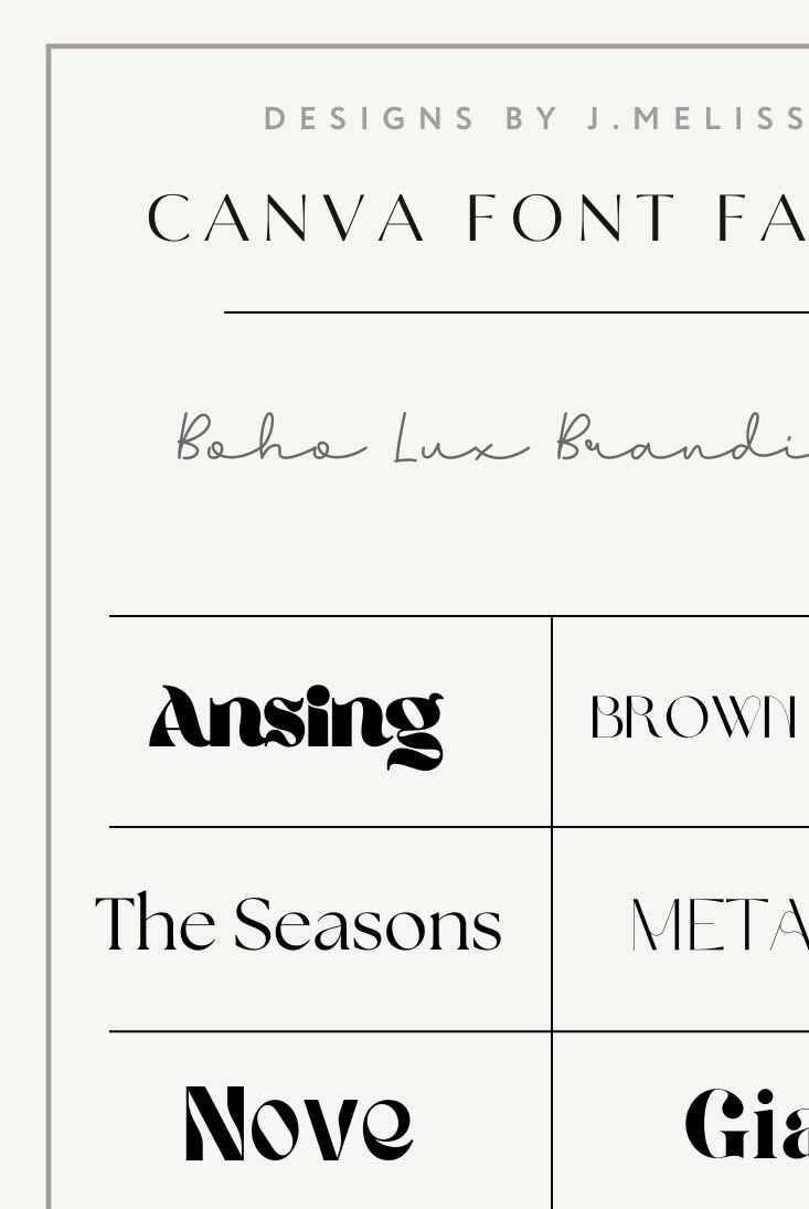 Free Canva Fonts for Luxury Boho Brand Logos and Designs