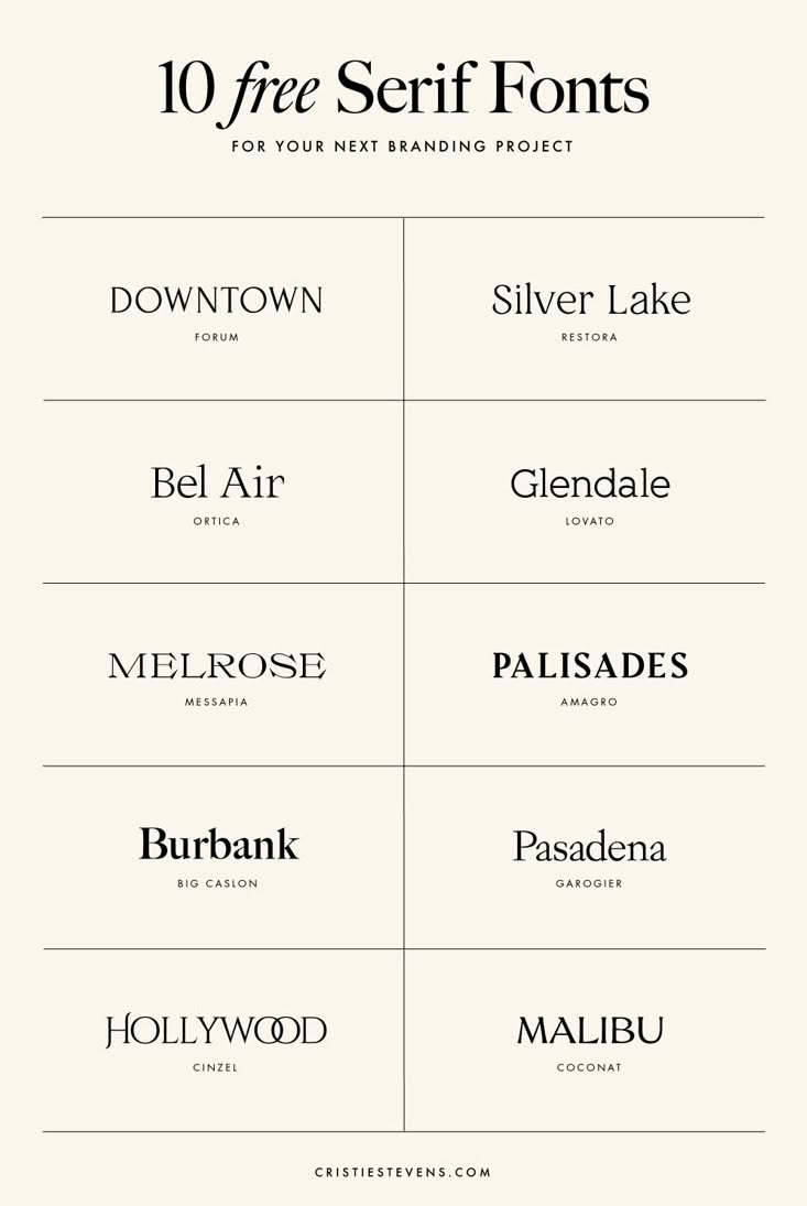 10 FREE serif fonts for your next branding project — Cristie Stevens
