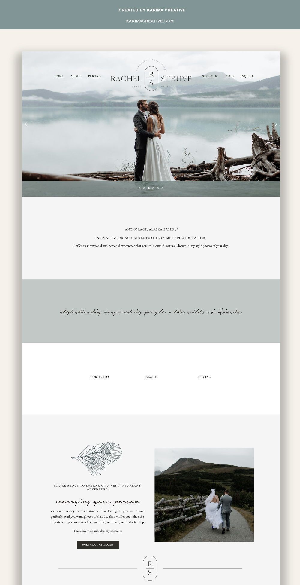 Minimal photography website design