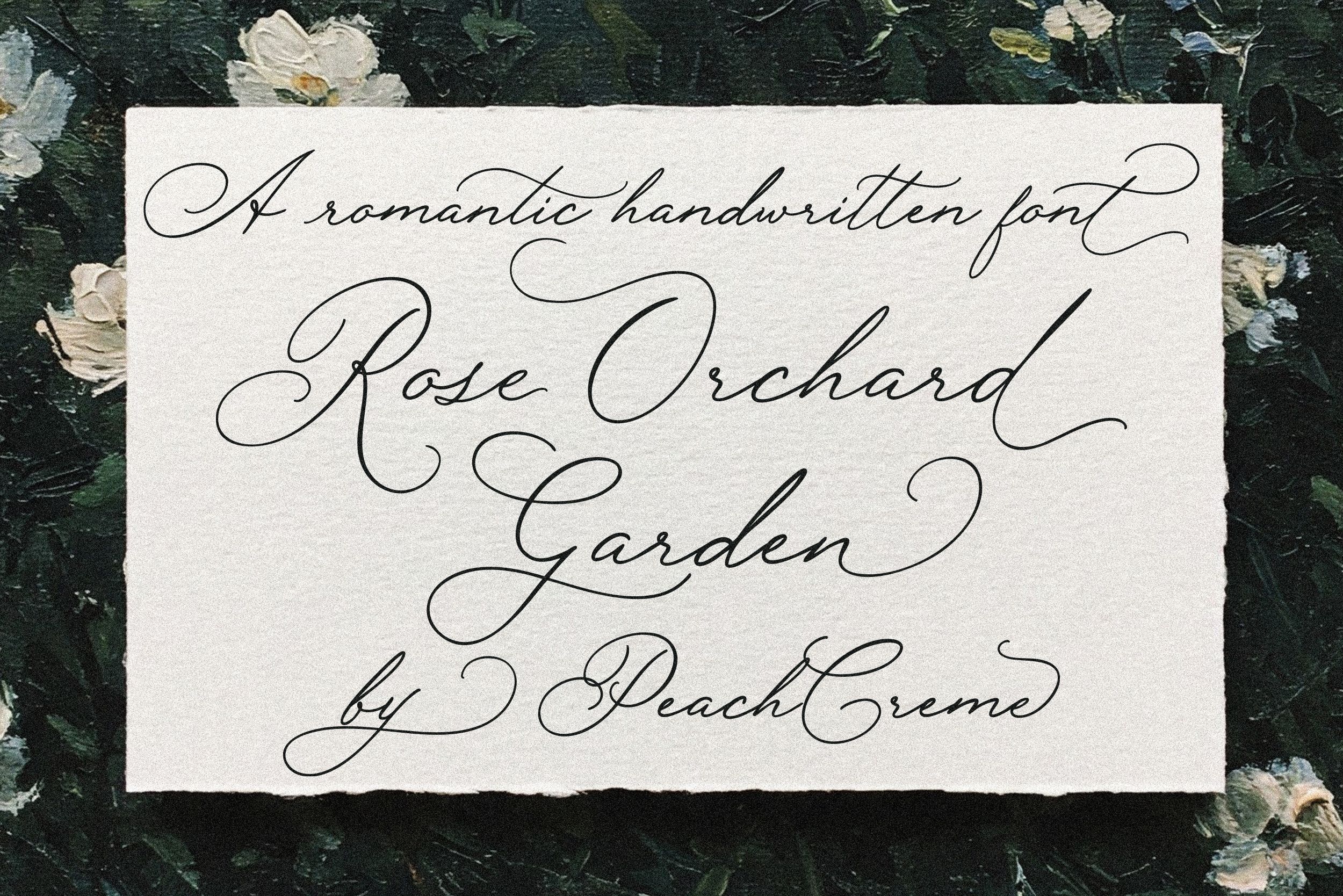 Rose Orchard Garden // Script Font, a Script Font by PeachCreme