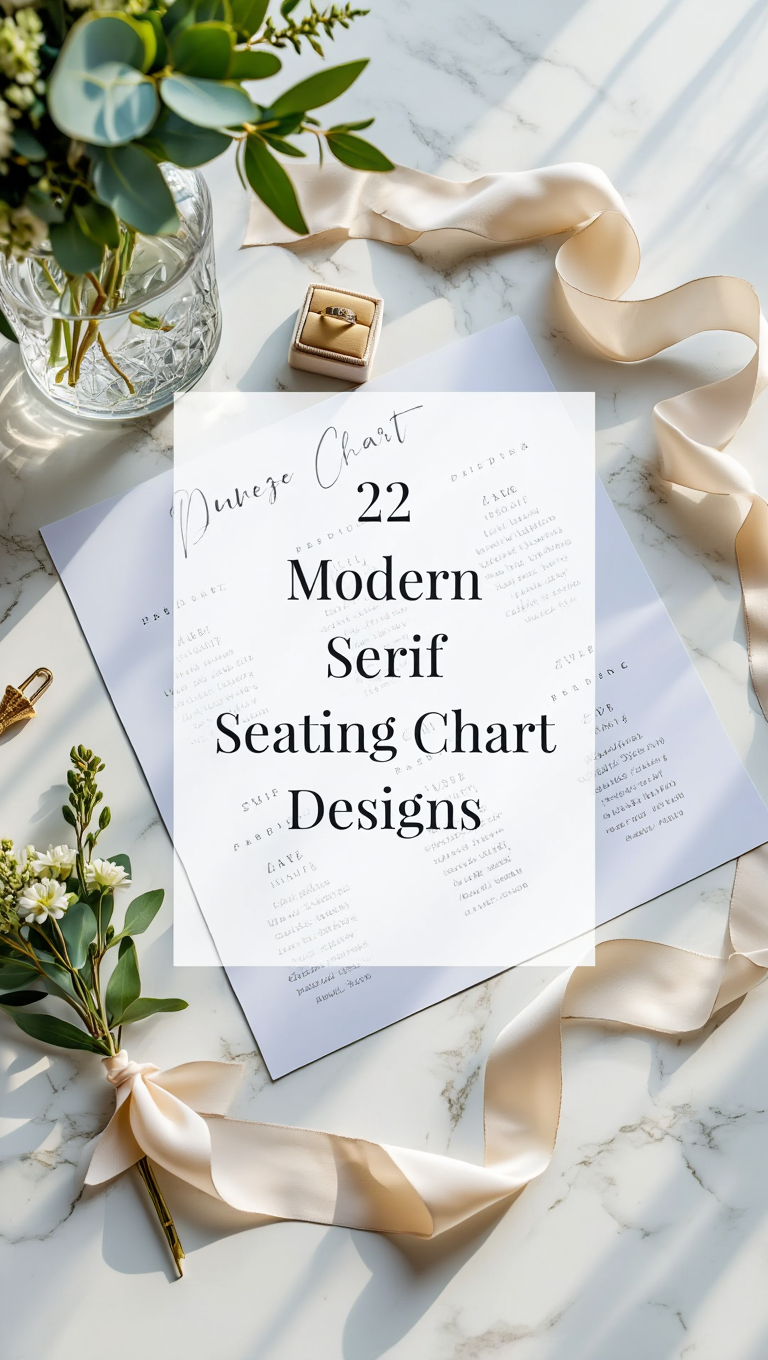 Modern Serif Typography Guest List Wedding Seating Chart Canva Templates