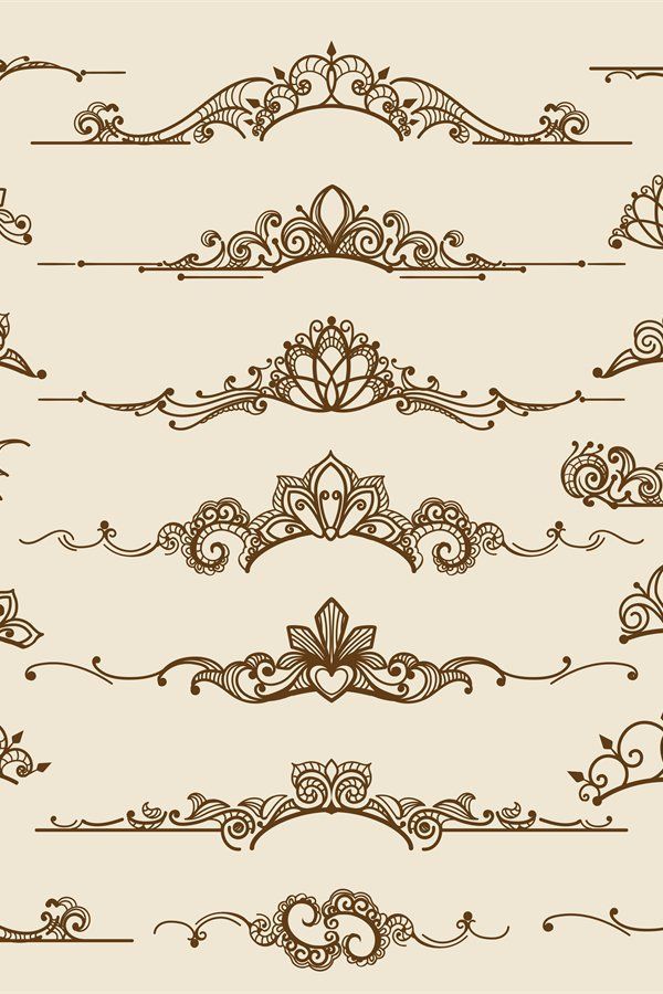 #victorian #filigree #vector #element #border #vintage #decorative #ornament #design #royal | Filigree design, Design elements, Design