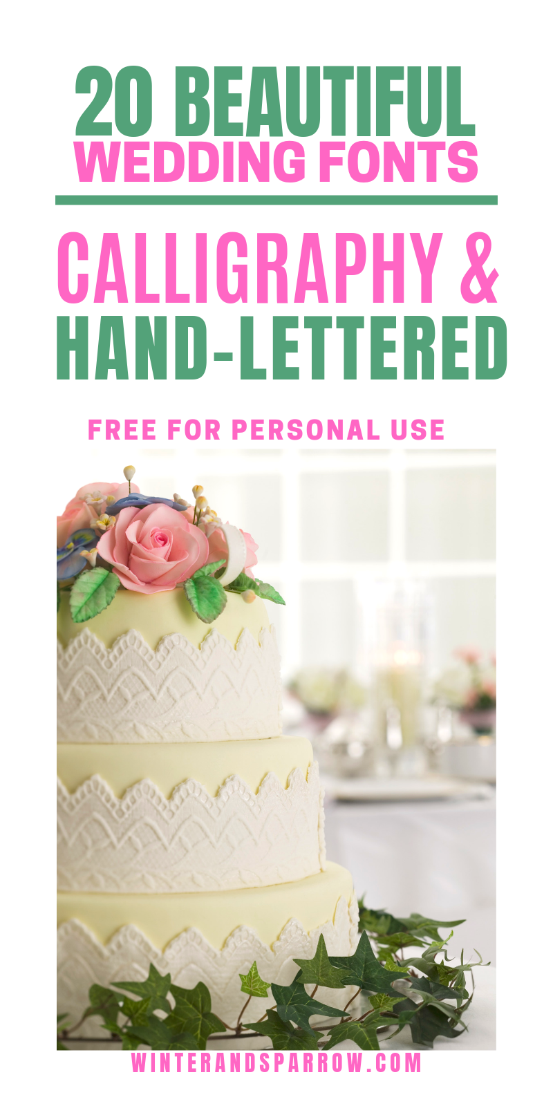 20 {More} Beautiful Wedding Fonts: Calligraphy + Hand-Lettered [free-personal