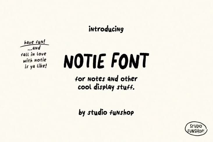 Notie A Handwriting Font | Studio Funshop by Kelli | Handwriting fonts, Graphic design fonts, Cute