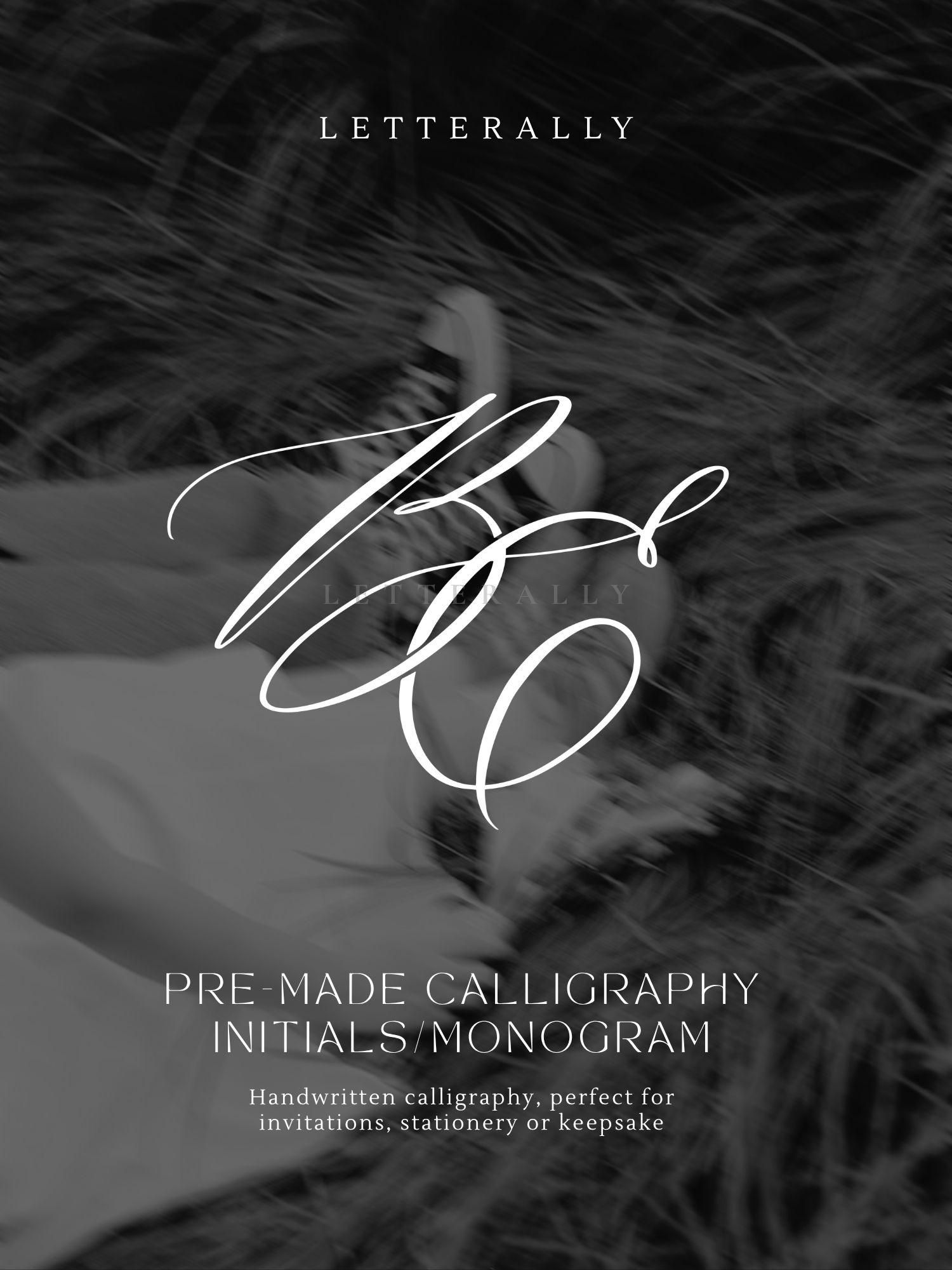 BE | Initiales préfabriquées/création calligraphique monogramme