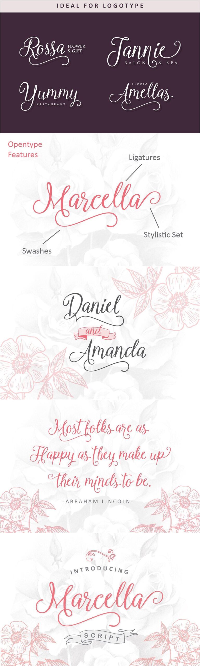 Marcella Script, a Script Font by ianmikraz