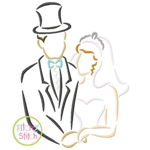 Bride and Groom Embroidery