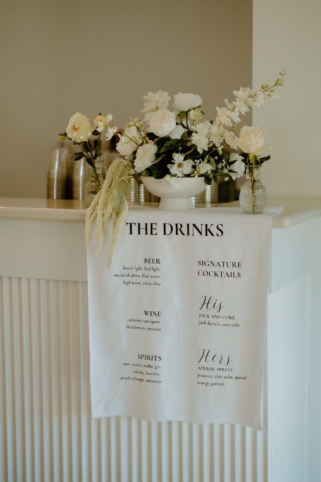 Fabric Bar Menu for Wedding — Etsy