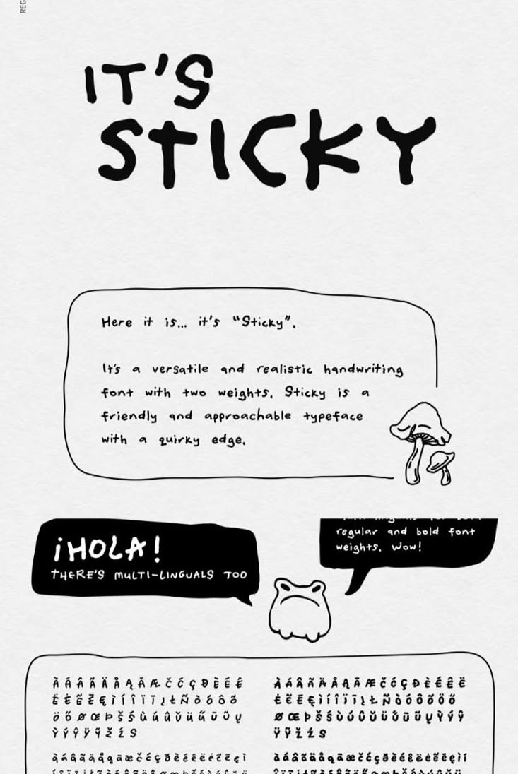 Sticky, the Messy Handwriting Font