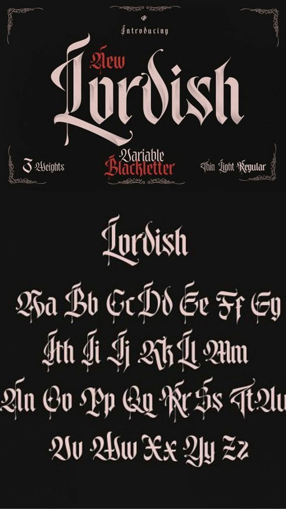 Lordish Blackletter: Bold Vintage Typeface