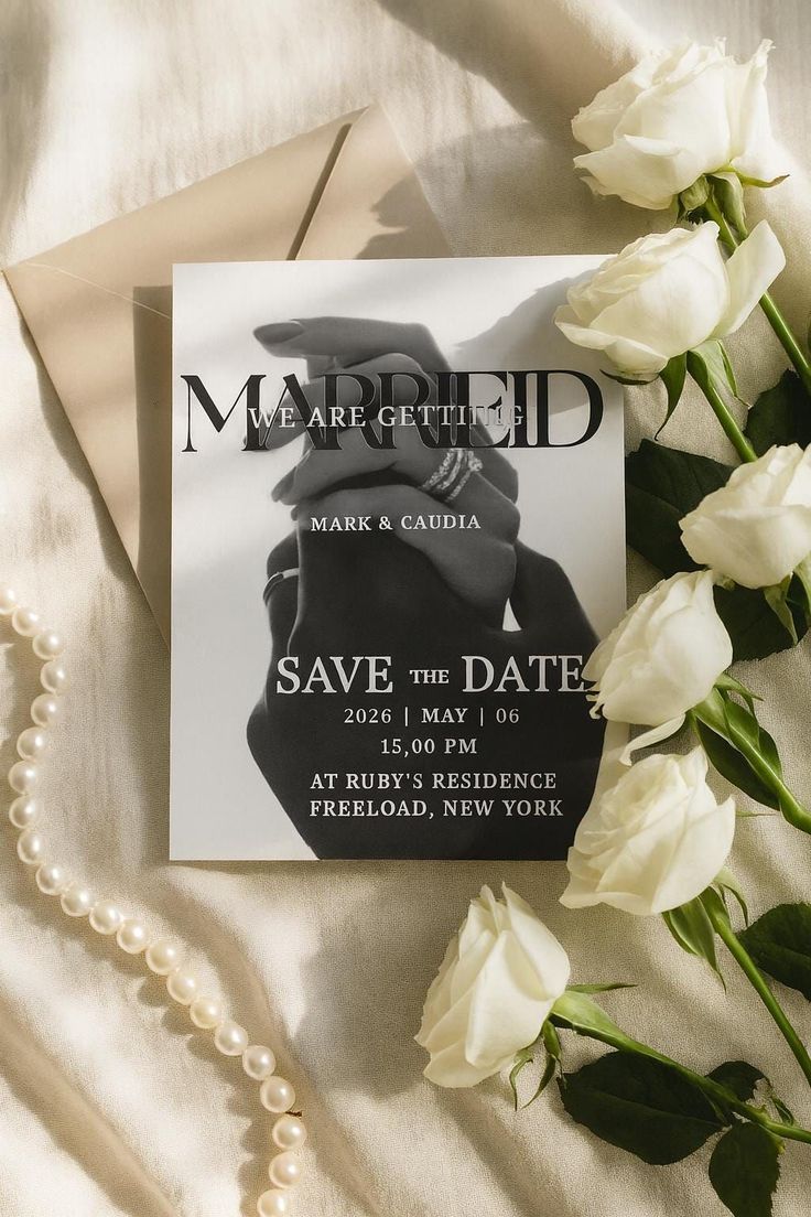 Elegant Wedding Invitation Set: Modern Minimalist Design (Digital Download, Editable Template