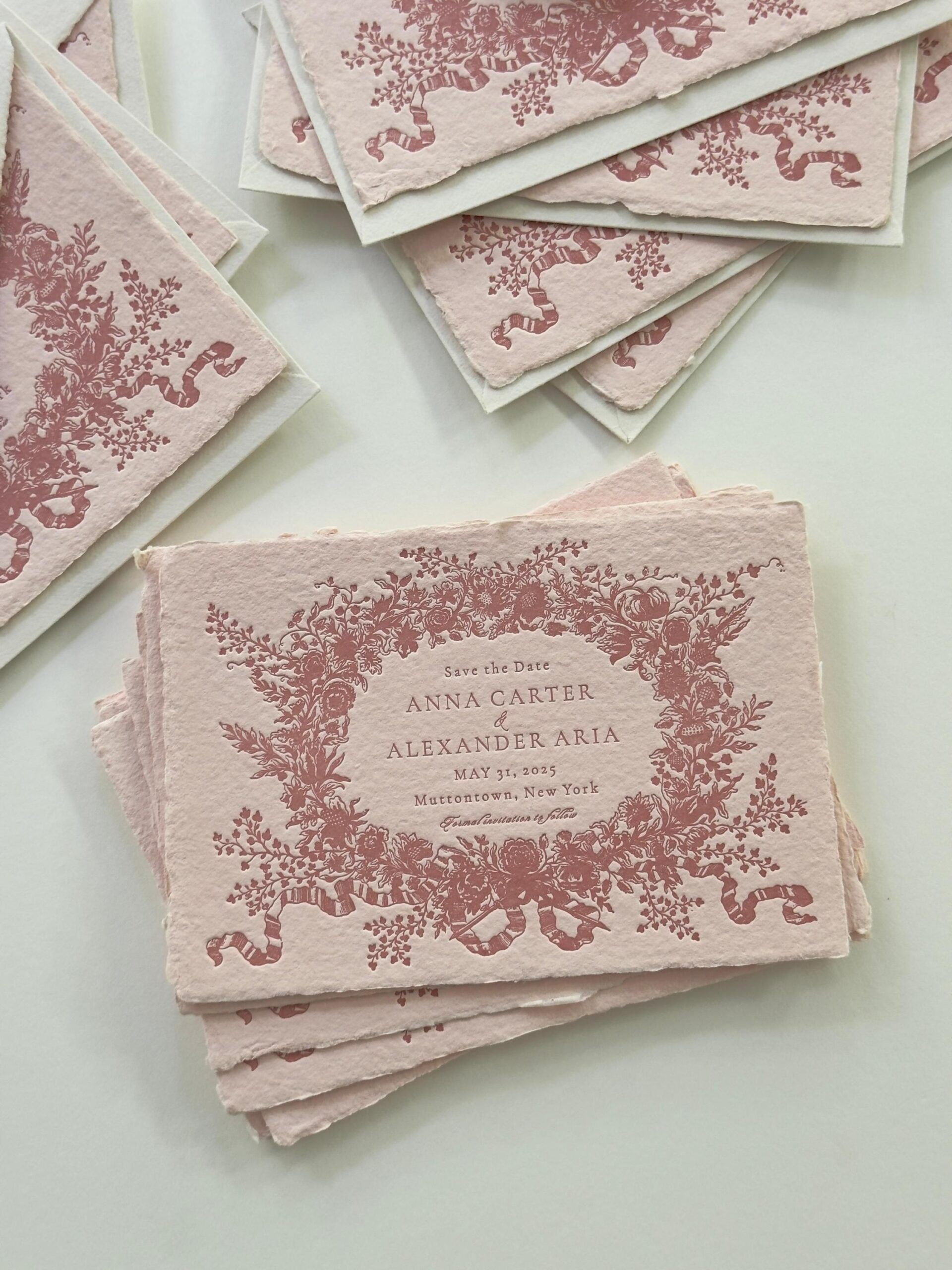 letterpress wedding invitations, handmade paper