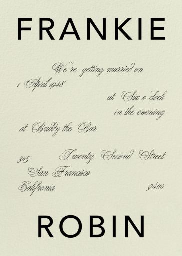 Details in the Script Invitation