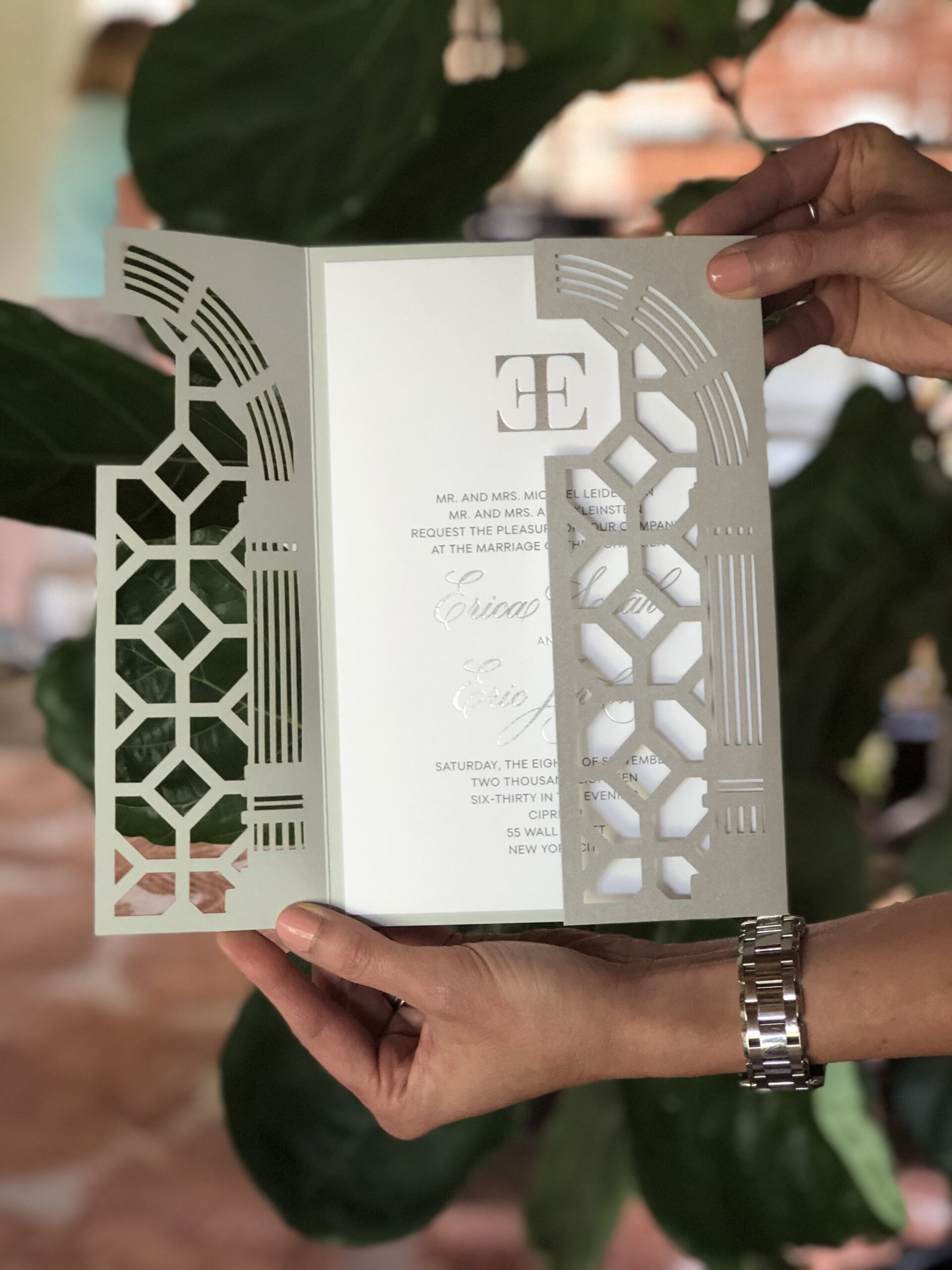 Modern Laser-Cut Wedding Invitation — RedBliss Designs
