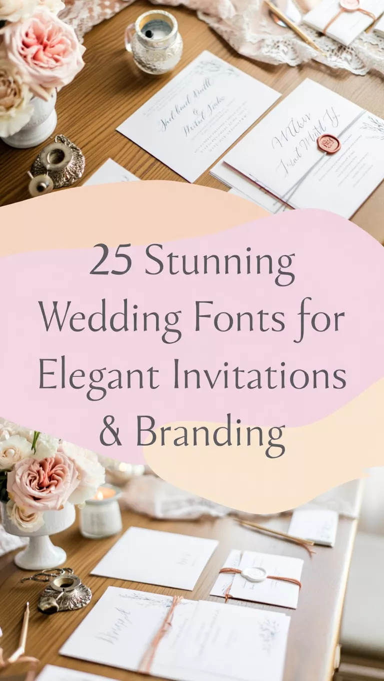 25 Stunning Wedding Fonts for Elegant Invitations & Branding