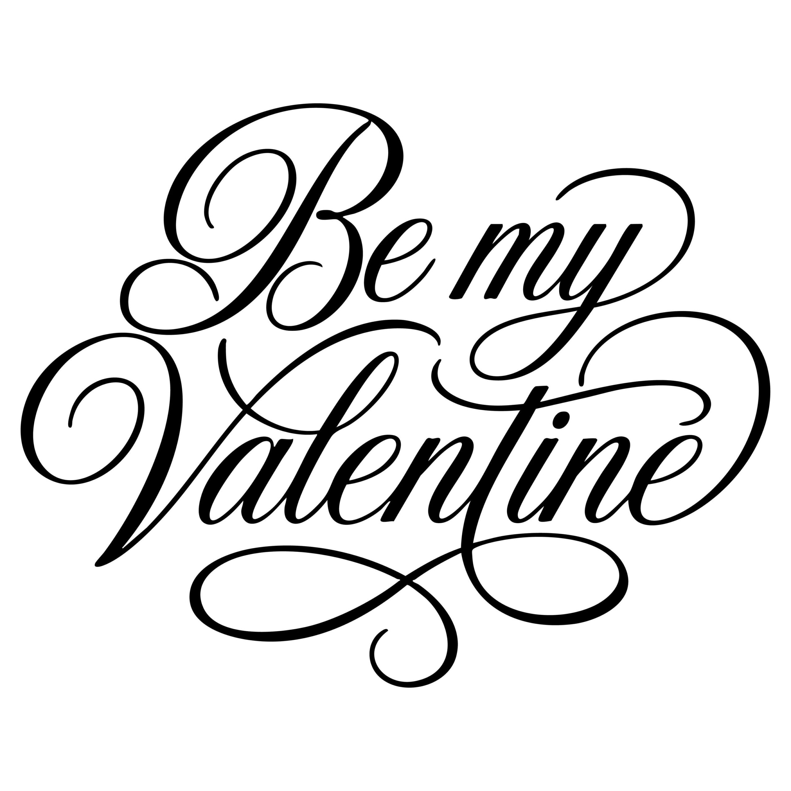 Soyez ma Saint-Valentin SVG — calligraphie romantique couper fichier (usage commercial, téléchargement immédiat