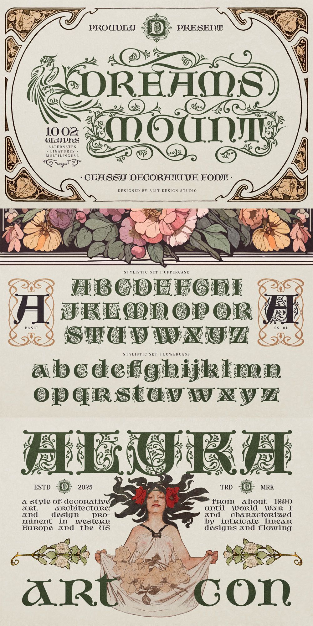 Dreams Mount Typeface: Weave Magic and Artistry into Every Word🫶