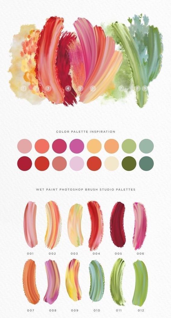 Bright Brush Color Palettes