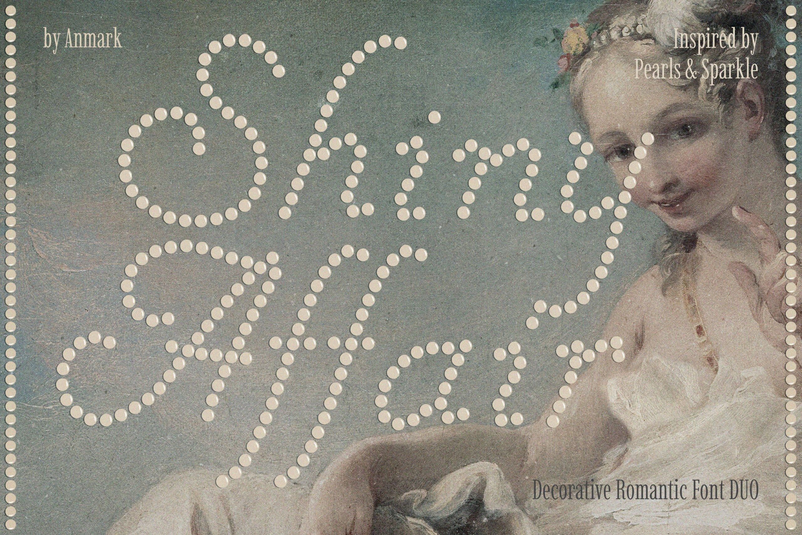 Shiny Affair Romantic Dots Font, a Script Font by AnMark