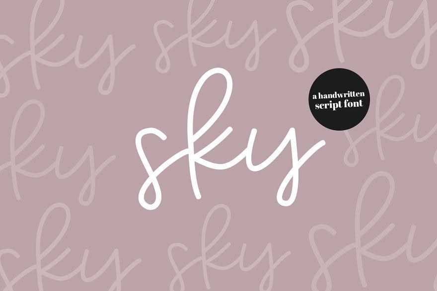 Sky — A Pretty Script Font🤍🔷