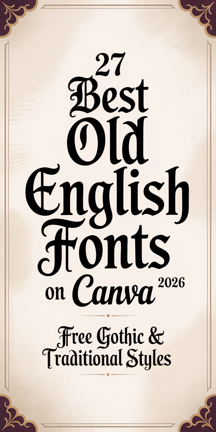 Top 27 Best Old English Fonts on Canva 2026 – Free Gothic & Traditional Styles💀