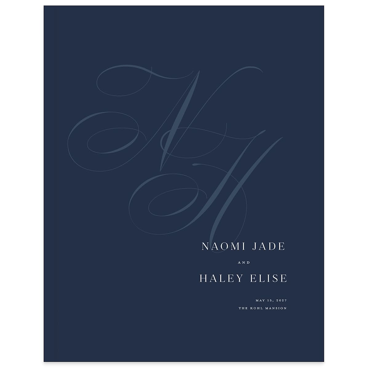 Elegant Monogram Wedding Guest Book