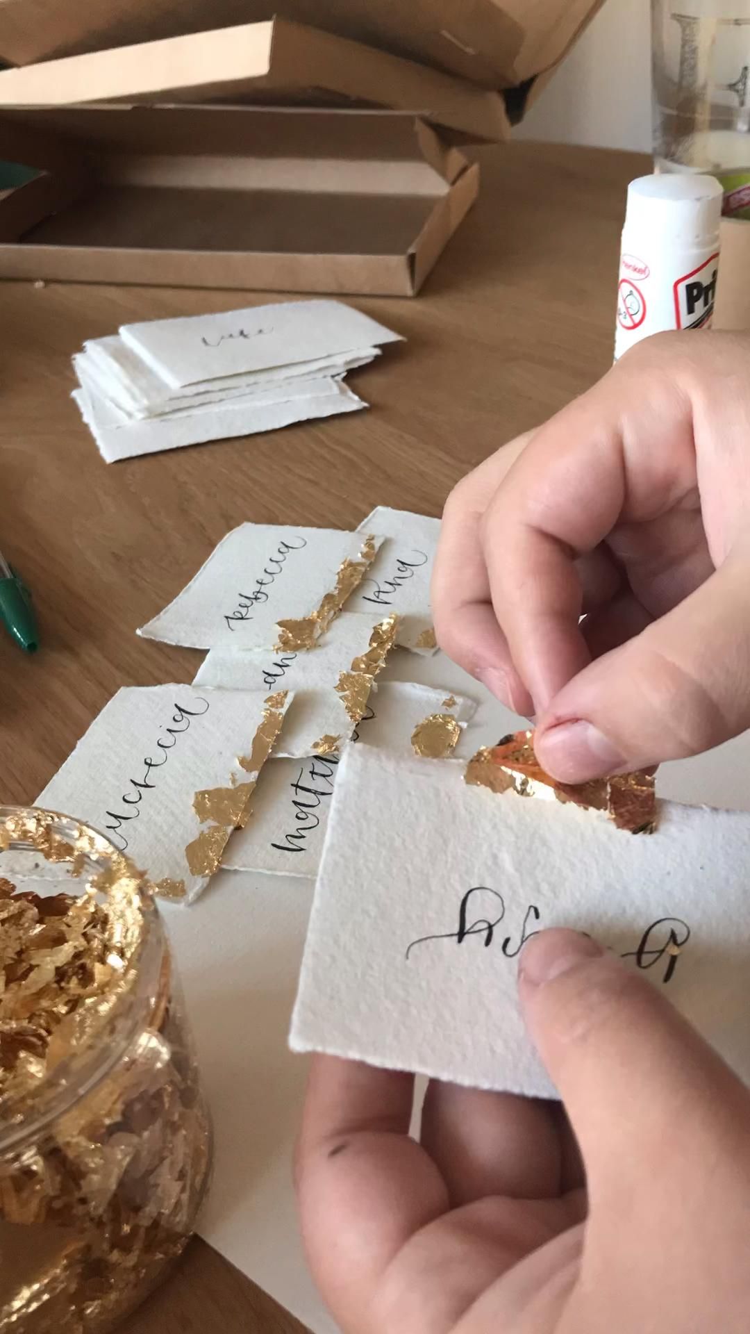 Gold foil place cards ✨