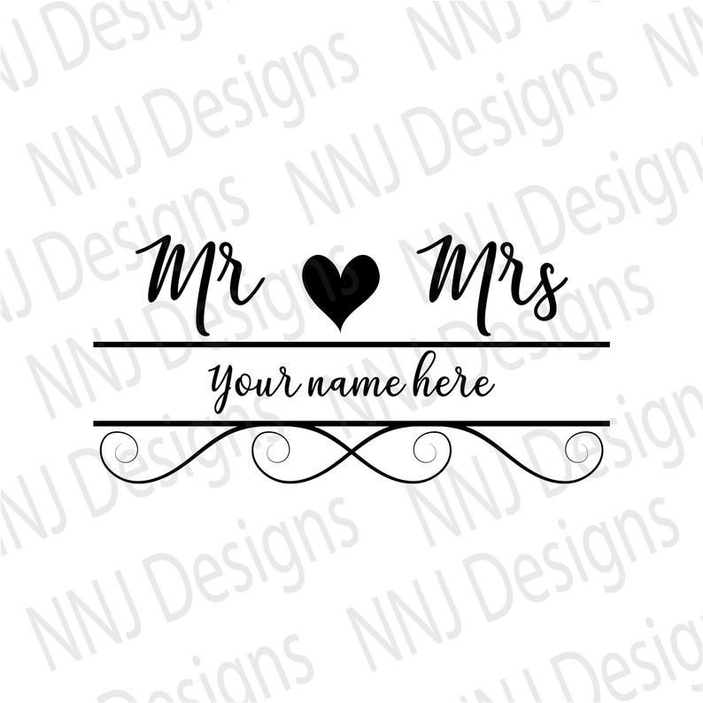 Mr and Mrs SVG Files Wedding Just Married Bride Groom Cutting Files for Use With Silhouette Cameo Cricut Dxf Pdf Png Eps Svg Download — Etsy