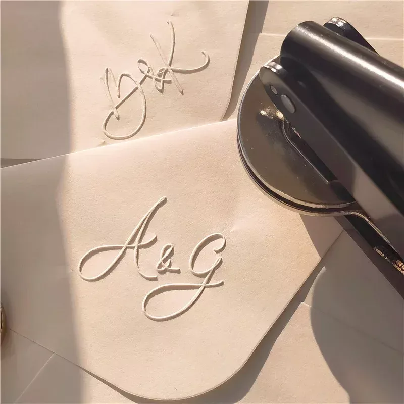 Customize Embossing Stamp Wedding Monogram Embosser Stamp,Personalized 2 initials Embosser