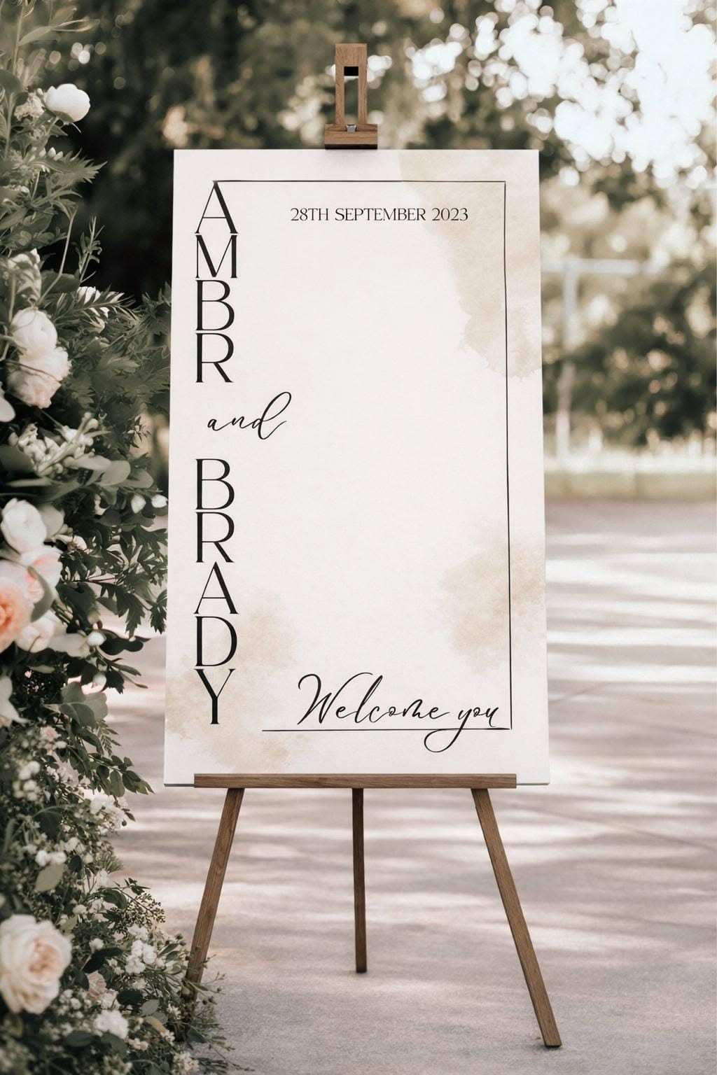 Modèle de plaque de bienvenue — Moderne, élégant et chic 24″ par 36″